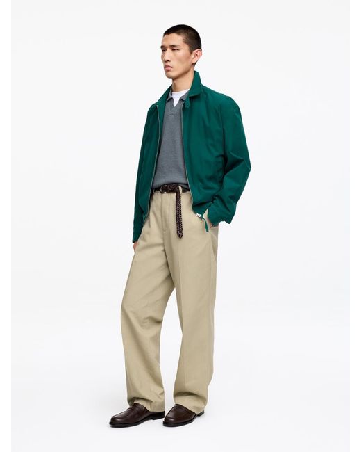 ARKET Green Wide Cotton Linen Trousers for men