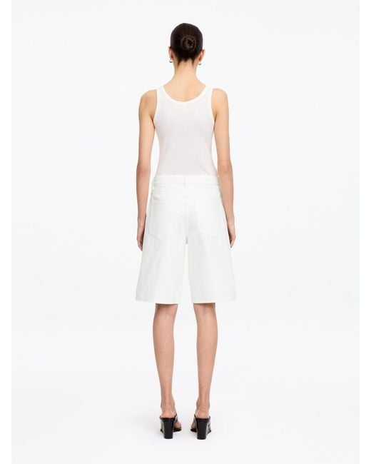 ARKET White Long Denim Shorts