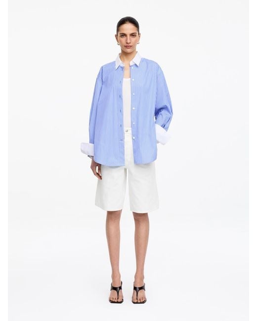 ARKET White Long Denim Shorts