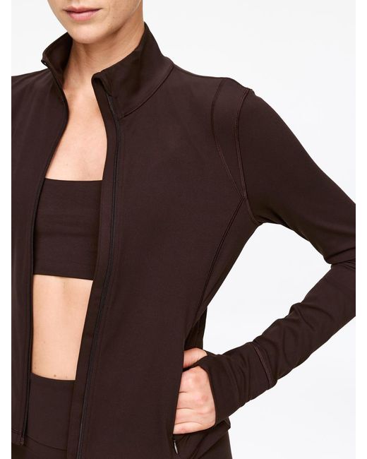 ARKET Brown Soft Zip-Up Training Jacket