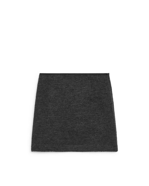 ARKET Black Wool-blend Mini Skirt