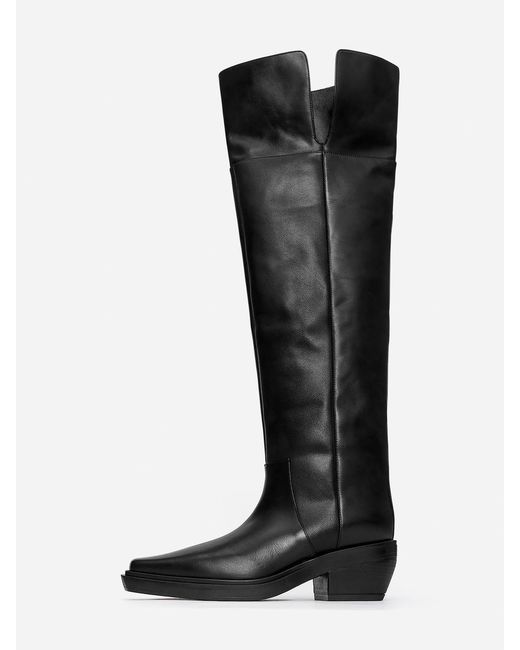 ARKET Black Over-The-Knee Leather Boots