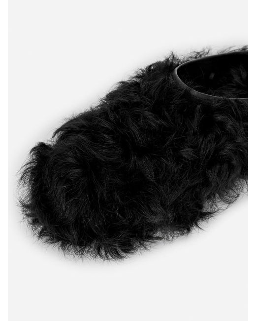 ARKET Green Shearling Mules