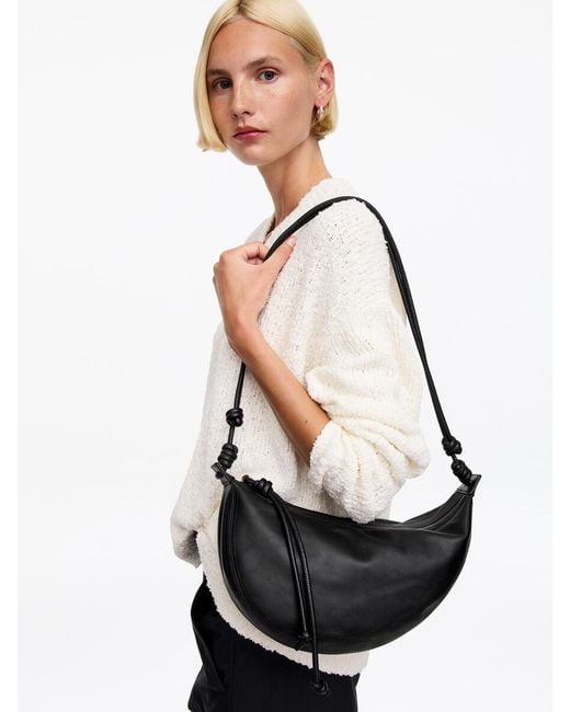 ARKET Natural Crescent Leather Bag