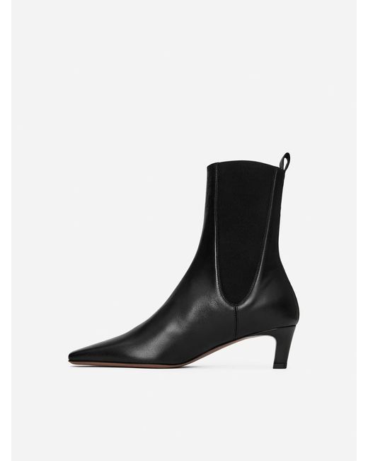 ARKET Black Square-Toe Ankle Boots