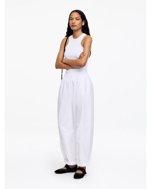 ARKET White Suede Nylon Mary Janes