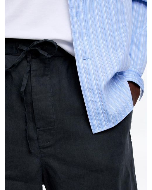 ARKET Blue Linen Shorts for men