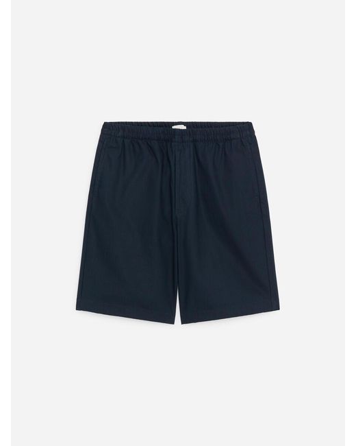 ARKET Blue Relaxed Cotton Linen Shorts for men