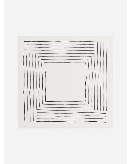 ARKET White Printed Silk Scarf