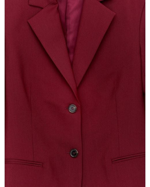 ARKET Red Hopsack Wool Blazer