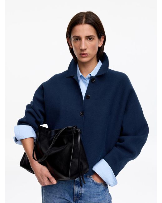 ARKET Blue Knitted Cotton Jacket