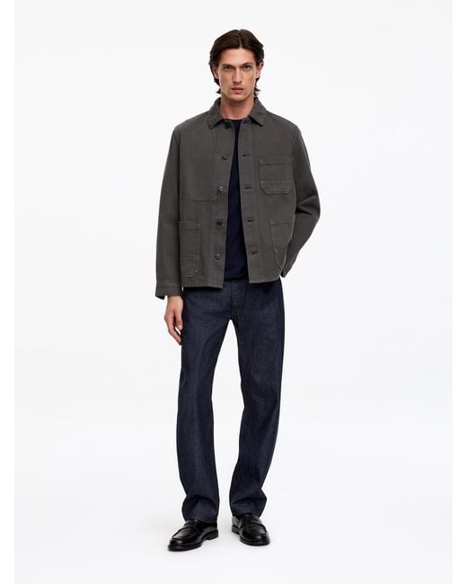ARKET Blue Overdyed Twill Overshirt for men