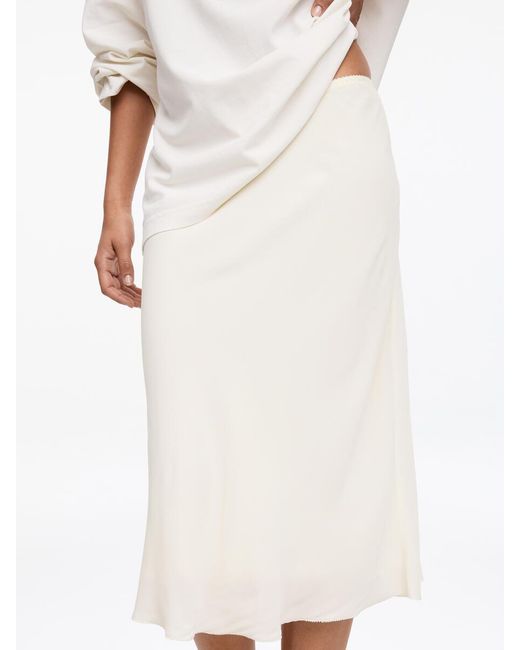 ARKET White Chiffon Midi Skirt