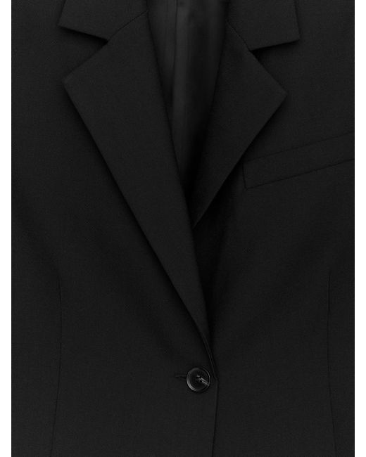 ARKET Black Cropped Wool Blazer