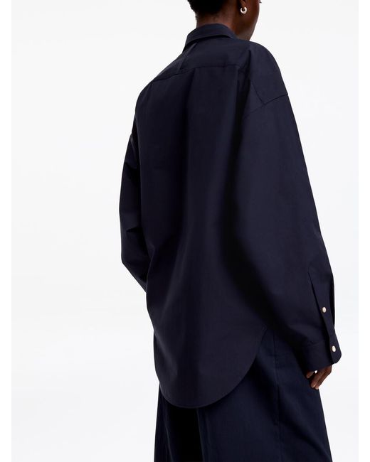 ARKET Blue Batwing-Sleeve Shirt