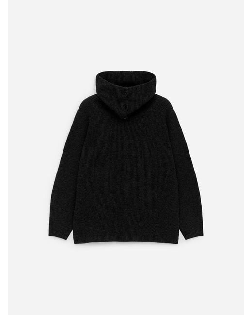 ARKET Black Foldover Collar Jumper