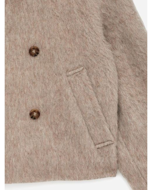 ARKET Natural Funnel-Neck Wool-Alpaca Blend Jacket