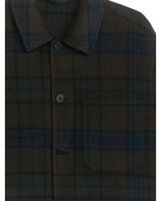 ARKET Black Double-face Wool Blend Overshirt for men