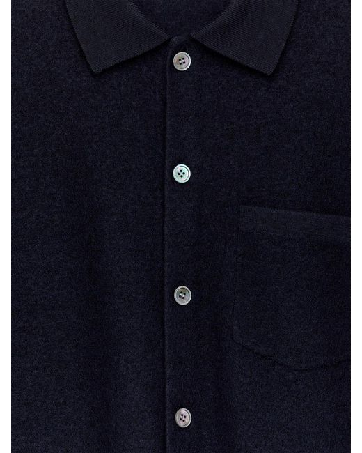 ARKET Blue Boiled Wool Cardigan for men