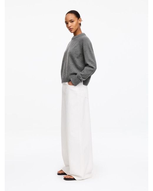 ARKET Gray Folded Sleeve Wool Jumper