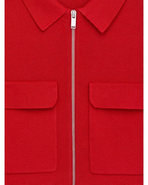 ARKET Red Knitted Cotton Jacket