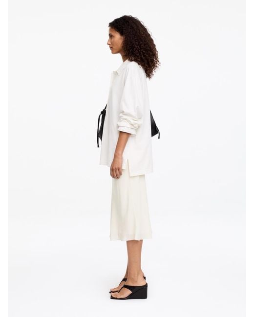 ARKET White Chiffon Midi Skirt