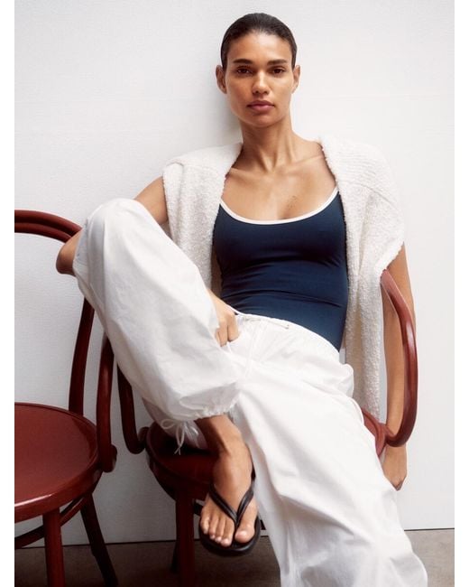 ARKET White Contrasting Strap Swimsuit