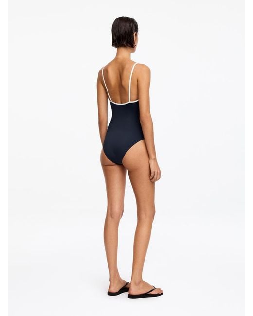 ARKET White Contrasting Strap Swimsuit
