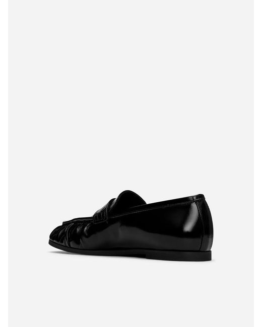 ARKET Blue Lacquered Leather Loafers