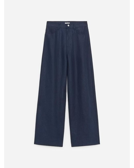 ARKET Blue Five-Pocket Linen Trousers