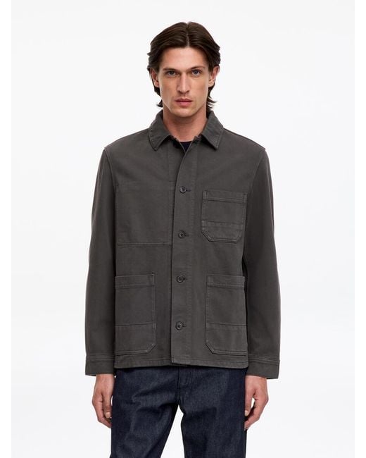 ARKET Blue Overdyed Twill Overshirt for men
