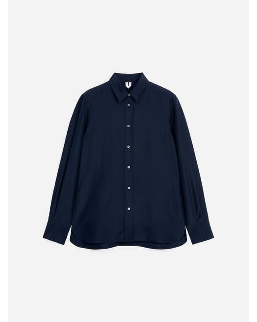 ARKET Blue Silk Shirt