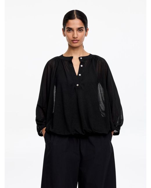 ARKET Black Sheer Knit Top