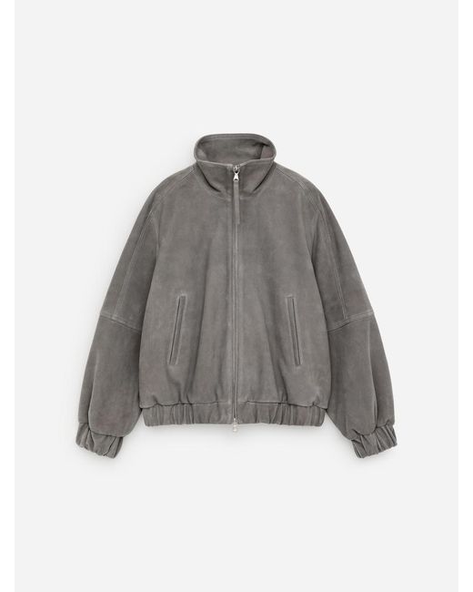 ARKET Gray Boxy Suede Jacket