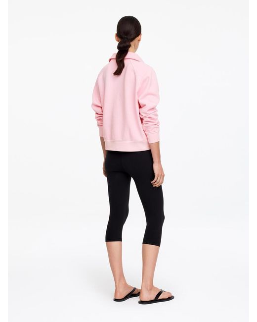 ARKET Pink Half-Zip Terry Sweatshirt