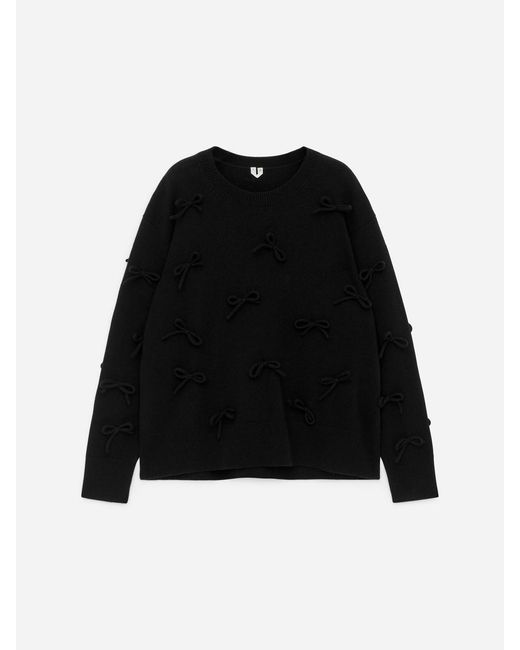 ARKET Black Wool Bow Jumper