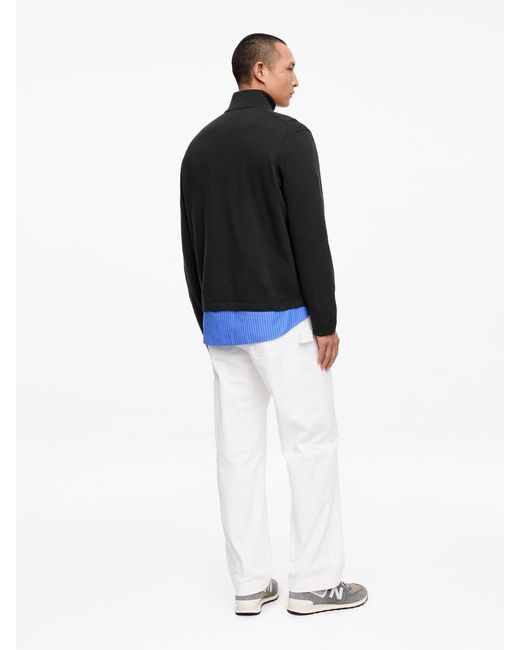 ARKET Black Knitted Half-Zip Jumper for men