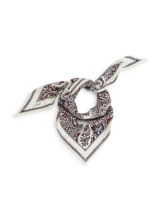 ARKET White Triangle Silk Scarf