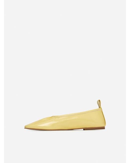 ARKET Yellow Lacquered Ballet Flats