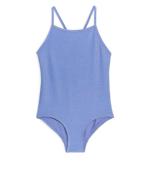 ARKET Blue Lurex Swimsuit