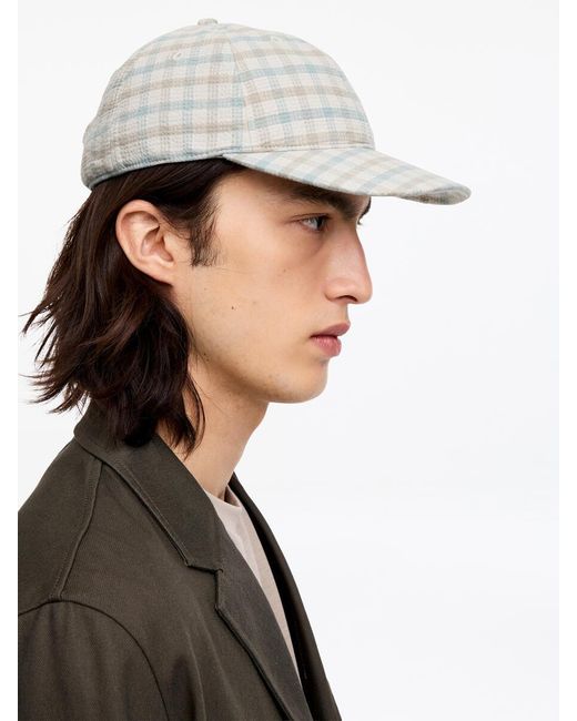 ARKET Natural Seersucker Baseball Cap for men