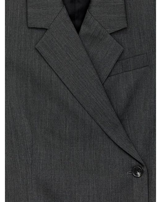 ARKET Gray Wool-Blend Wrap Blazer