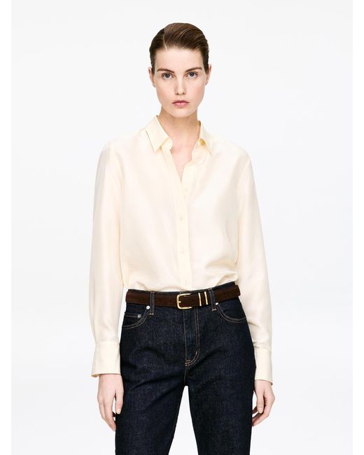 ARKET White Split Suede Belt