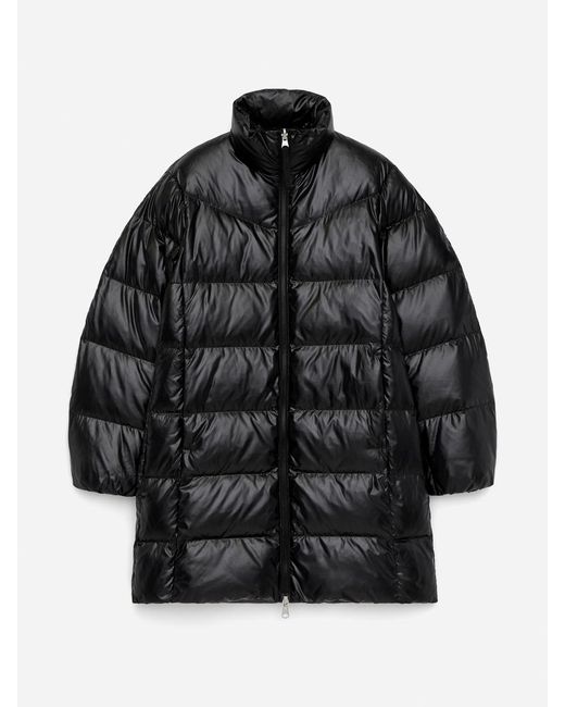ARKET Black Upcycled Down Long Coat