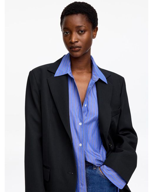 ARKET Blue Wool-Blend Blazer