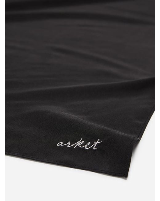 ARKET Black Silk Scarf for men