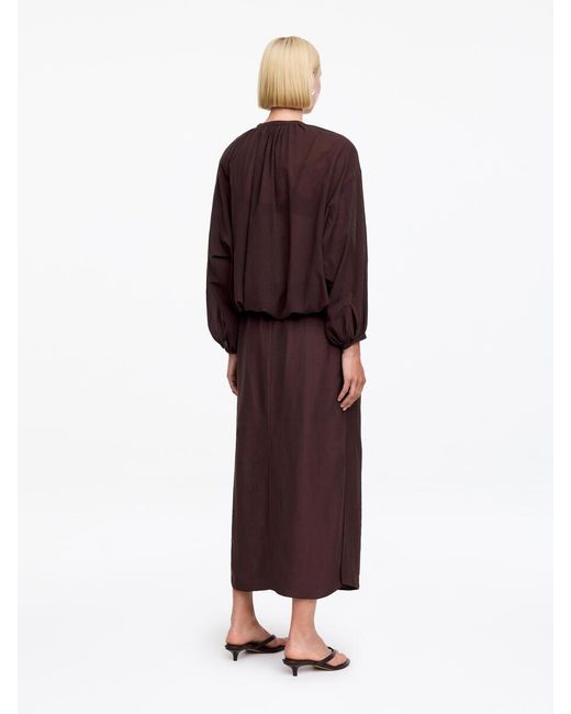 ARKET Red Linen Blend Pull-On Skirt