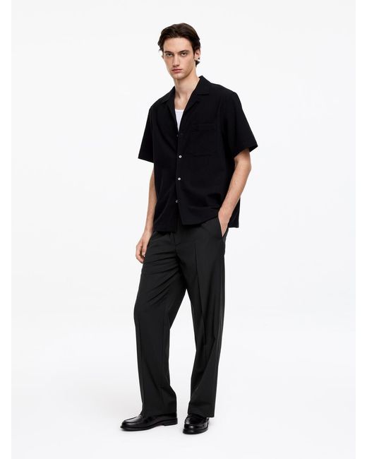 ARKET Black Wide Pull-On Trousers for men
