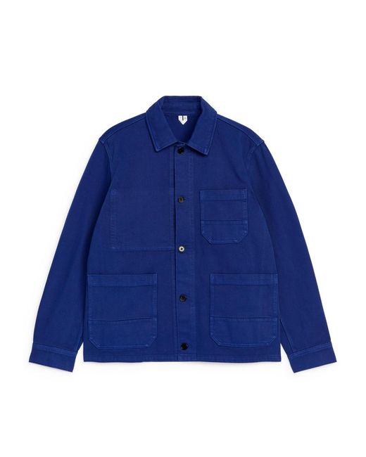 ARKET Blue Overdyed Twill Overshirt for men