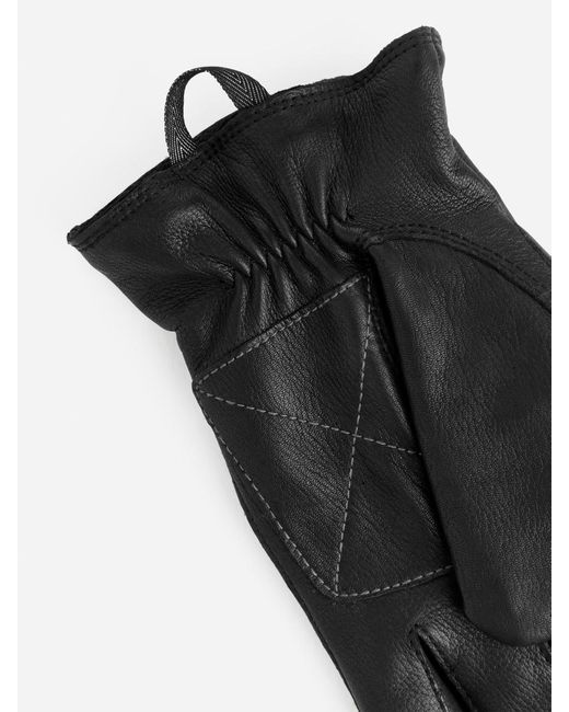 ARKET Black Hestra Eirik Leather Gloves for men